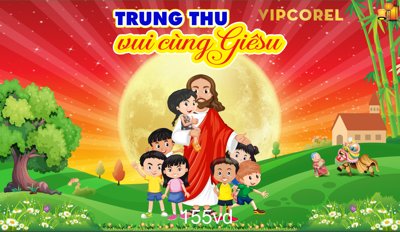 File tranh Market Trung thu vui cùng Giêsu file corel (gốc) chủ đề trẻ em