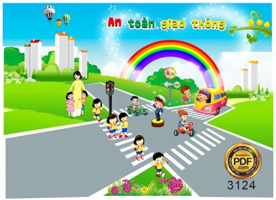 Download file tranh PSD Market an toàn giao thông cho bé file Corel để chỉnh sửa