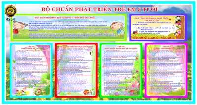 Ảnh mô tả file gốc in mica Market bảng bộ chuẩn phát triển trẻ em 5 tuổi file corel