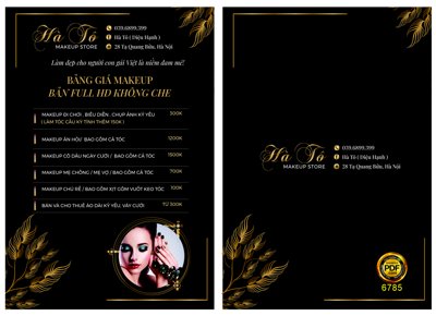 File gốc Market bảng giá Makeup store Hà Tô file corel (phong cách) cổ điển