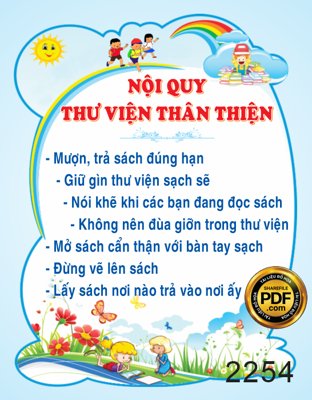 Tải file gốc in lụa Market bảng nội quy thư viện thân thiện file CDR siêu nét