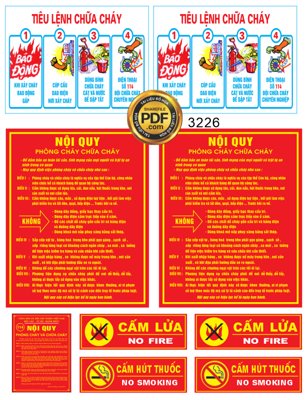 File in ấn chuyên nghiệp Market bảng tiêu lệnh chữa cháy - nội quy phòng cháy chữa cháy (file gốc)