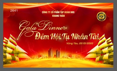 File gốc Market backdrop gala dinner đêm hội tụ nhân tài file CDR (chuẩn CMYK) cho nhà in