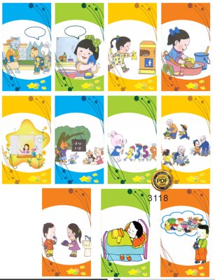 File gốc Market các hoạt động của bé trường mầm non file Corel (in tráng gương) ốp tường