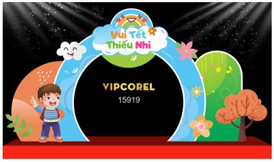 File tranh PSD Market cổng checkin Quốc tế thiếu nhi 01/6 chất lượng cao