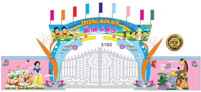 File gốc Market cổng trường mầm non Ánh Sao file Corel (PNG) không nền chất lượng