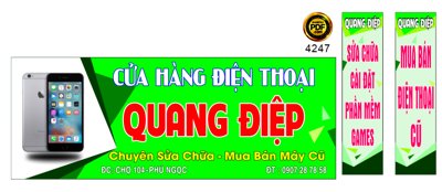 Download file tranh PSD Market cửa hàng điện thoại Quang Điệp file corel để chỉnh sửa