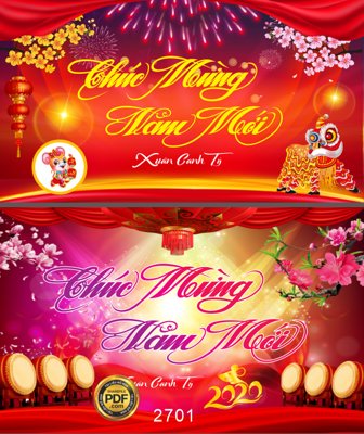 File gốc in ấn Market chúc mừng năm mới xuân canh tý pháo hoa và sân khấu độ phân giải cao