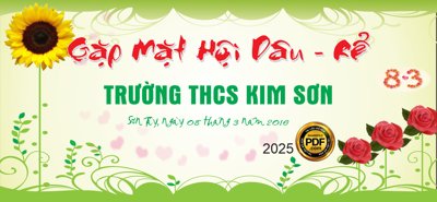 File tranh Market gặp mặt hội dâu - rể trường THCS Kim Sơn file CDR (ảnh gốc) chi tiết rõ ràng