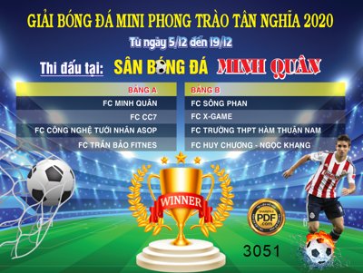 File gốc Market giải bóng đá mini phong trào Tân Nghĩa 2020 file Corel (chủ đề hiện đại) trang trí