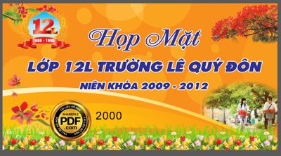 File tranh Market họp mặt lớp 12L trường Lê Quý Đôn file CDR (bản gốc) in lụa 5D