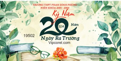 Tải file Market kỷ niệm 20 năm ngày ra trường 2025 corel (gốc) làm tranh treo tường