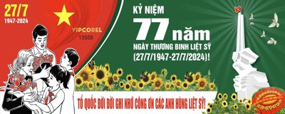 File ảnh Market kỷ niệm 77 năm ngày thương binh liệt sỹ 2024 (gốc) in backdrop sự kiện