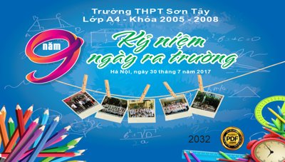 File ảnh Market kỷ niệm 9 năm ngày ra trường THPT Sơn Tây file CDR (gốc) cho trang trí nhà hàng