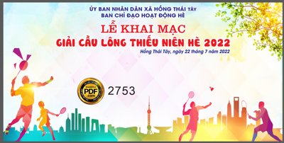 File PSD Market lễ khai mạc giải cầu lông thiếu niên hè 2022 file cdr (bản gốc) cho nhà in
