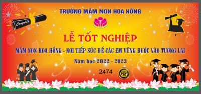 Tải file gốc Market lễ tốt nghiệp mầm non hoa hồng 2022 file CDR (in khổ lớn) quảng cáo
