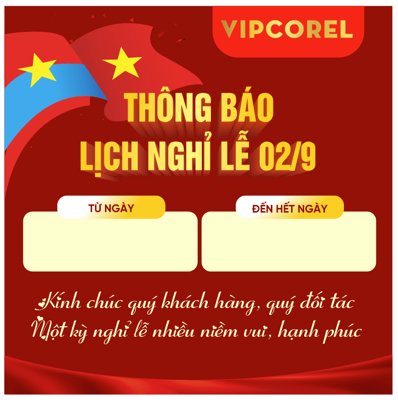 File PSD Market lịch thông báo nghỉ lễ 02/9 2025 vector corel (gốc) nhiều lớp (multi-layer)