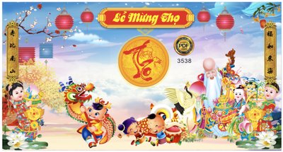 File gốc Market mẫu mừng thọ đẹp #9 file Corel (ảnh rõ nét) để in