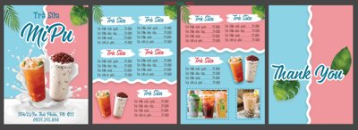 File tranh gốc Market menu Quán trà sữa Mipu đẹp file CDR chủ đề hiện đại