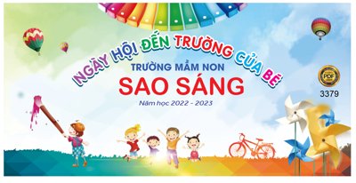 File PSD Market ngày hội đến trường của bé mầm non Sao Sáng file Corel (gốc) tách lớp chi tiết
