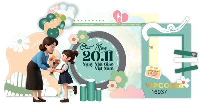 File in mica Market ngày nhà giáo Việt Nam 20-11 2025 #45 (bản gốc) làm vách ngăn