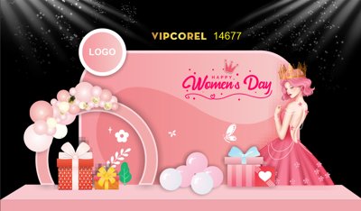 File tranh Market ngày quốc tế phụ nữ 8/3 2025 #2 file corel (ảnh gốc) chi tiết rõ ràng