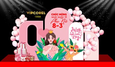 File tranh Market ngày quốc tế phụ nữ 8/3 2025 file corel #13 (bản gốc) in lụa 3D