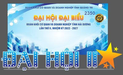 File gốc Market sân khấu đại hội đại biểu đoàn TNCS Hồ Chí Minh (in lụa) cao cấp