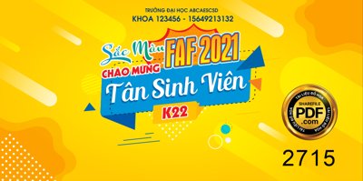 File ảnh Market sắc màu FAF 2021 chào tân sinh viên K22 file CorelDRAW (gốc) in Hiflex