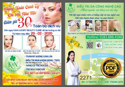 File ảnh gốc Market tờ rơi giảm giá dịch vụ K&N luxury beauty Clinic không vỡ nét
