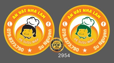 Tải file gốc Market tem nhãn ăn vặt nhà làm bé susu mập file corel (bản PSD) chỉnh sửa được