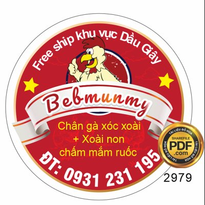 Cung cấp file tranh gốc Market tem nhãn Bebmunmy chân gà xóc xoài file corel độc quyền