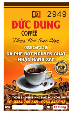 File gốc Market tem nhãn cà phê Đức dung coffee file corel (in tráng gương) ốp tường