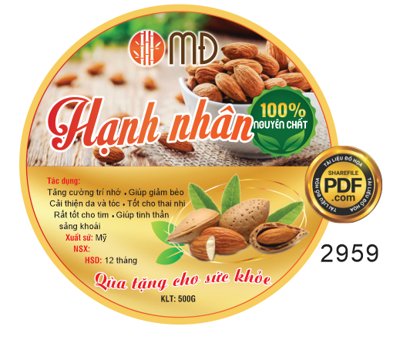 File tranh gốc Market tem nhãn hạt hạnh nhân nguyên chất file corel (bản quyền) Filetranh.com
