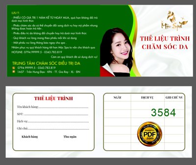 File gốc Market thẻ liệu trình chăm sóc da Mộc Spa file corel cho in ấn và thiết kế