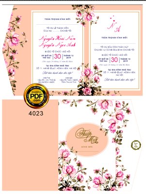 File gốc Market thiệp mời Hoài Nam và Ngọc Ánh mã HD93 file corel (in mica) trang trí