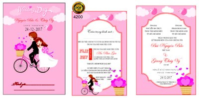 Tải file Market thiệp mời Nguyễn Bảo và Thủy Vy file corel (gốc) in ấn ngay lập tức
