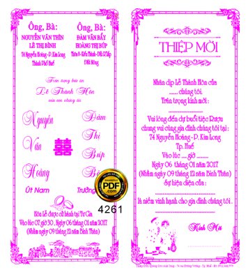 File gốc Market thiệp mời Văn Hoàng và Búp Bê #2 file corel (in mica) cắt laser