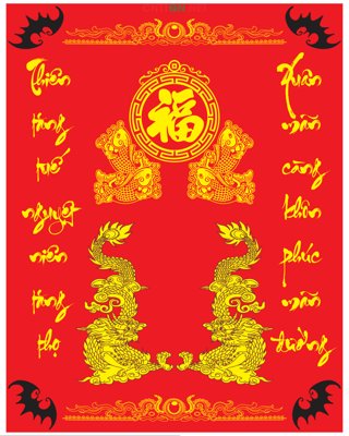 File gốc Market trang trí Bàn Thờ - Nhà chùa - Nhà Thờ Tộc (in lụa) hoa văn cổ điển