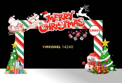 File in mica Market trang trí cổng Giáng Sinh 2025 file corel (bản gốc) sắc sảo