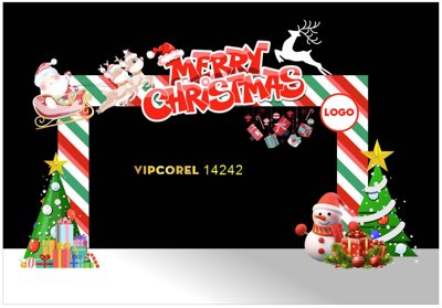 File gốc Market trang trí cổng Giáng Sinh 2025 file corel #3 (phong cách) tối giản