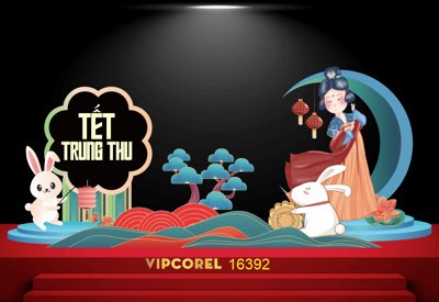 File tranh gốc Market trang trí vui tết Trung Thu 2025 #17 file corel chủ đề hiện đại