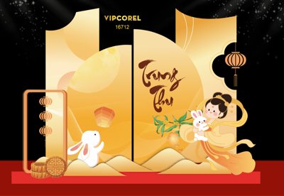 File tranh Market trang trí vui tết Trung Thu 2025 #53 file corel (bản gốc) in canvas