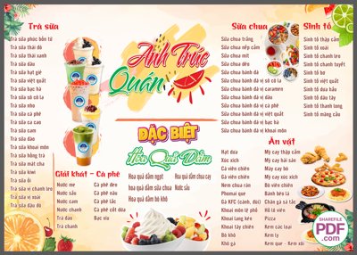 File tranh Menu Anh Trúc Quán - Hoa quả dầm file PDF & CDR (ảnh gốc) in trần nhà