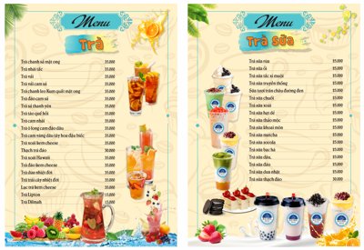 File gốc Menu Blue Coffee drink Bar file vector PDF & CDR (in mica) trang trí