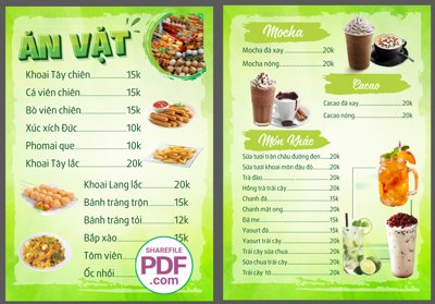 Tải file Menu Bubble Tea - Bingo file vector PDF & CDR (gốc) in ấn chất lượng