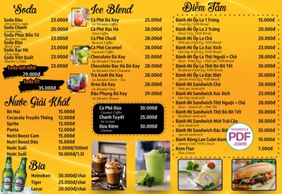 Tải file Menu Cà phê trứng - sữa chua file vector PDF & CDR (ảnh gốc) in tranh kính
