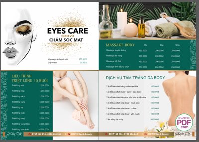 Tải file Menu EYES CARE Dịch vụ chăm sóc mắt file PDF & CDR (ảnh gốc) in gạch men