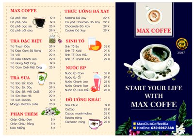 Tải file gốc Menu MAX COFFEE - menu đồ ăn vặt (in tráng gương) cao cấpFile gốc Menu MAX COFFEE - menu đồ ăn vặt (in ấn) phiên bản độc quyền