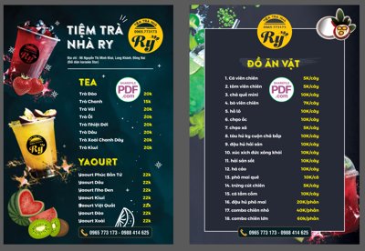 File tranh Menu Tiệm Trà Nhà Ry file PDF và file CDR (gốc) chủ đề trừu tượng